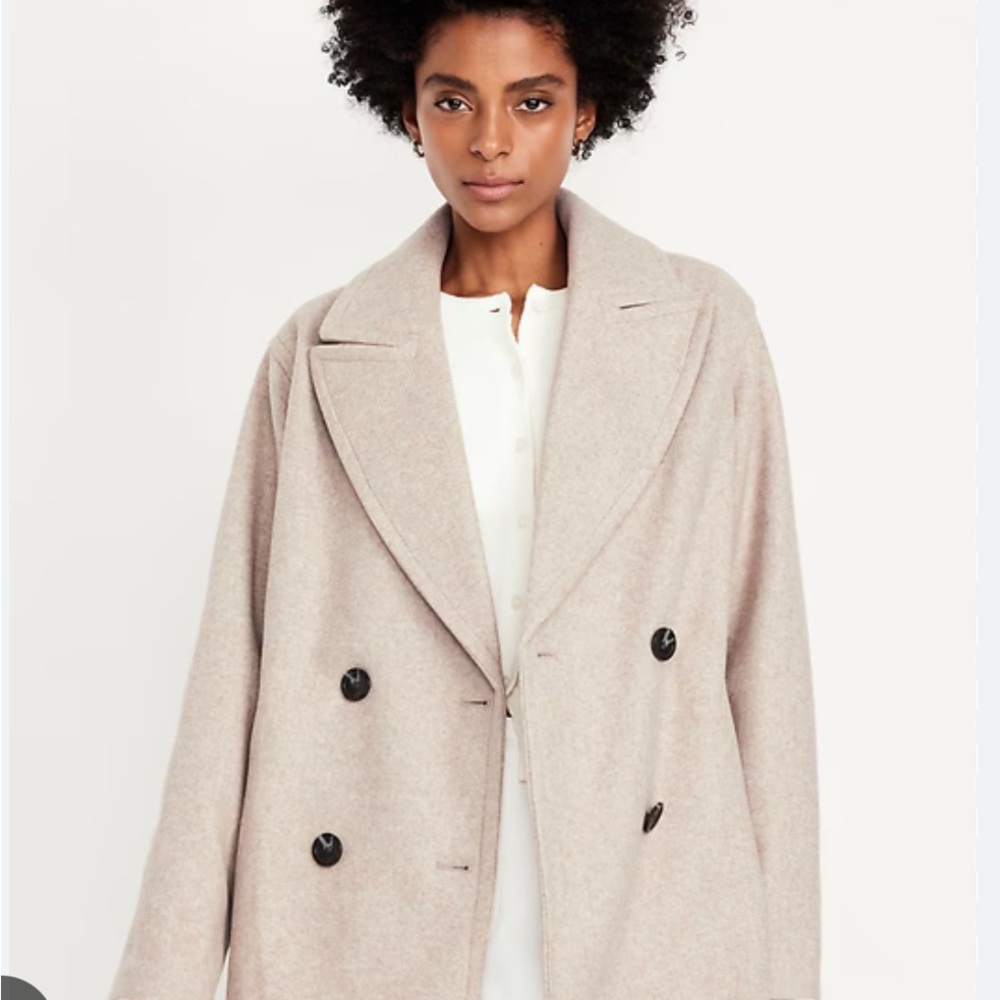 Old Navy Women's Double-Breasted Pea Coat - Light Tan